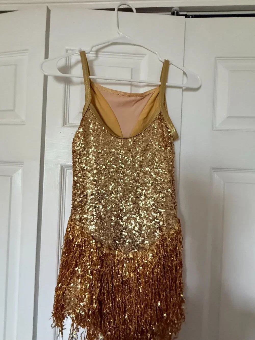 Weissmans Gold Fringe rhinestone swing, flapper dance costume